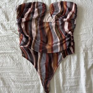12th Tribe Multicolor Strapless Bodysuit